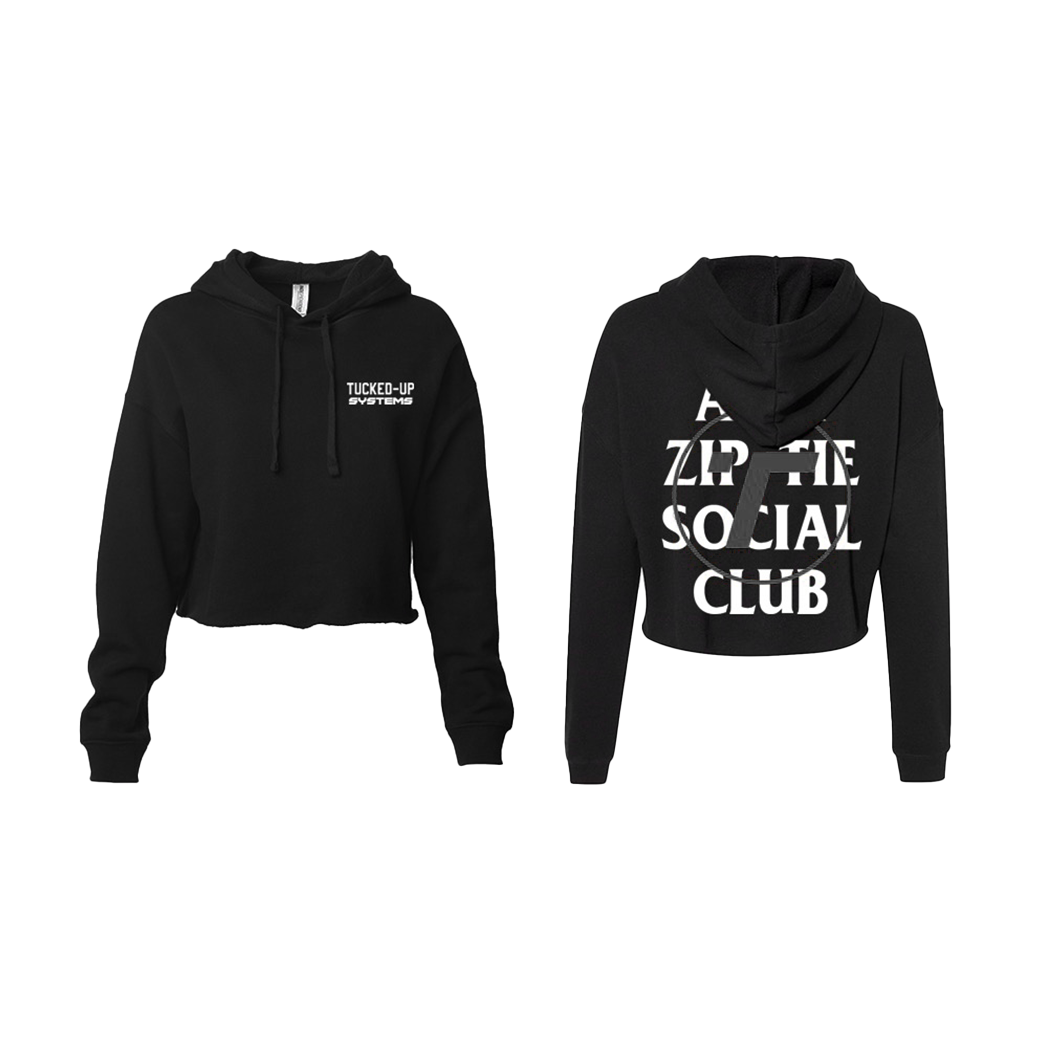 ANTI ZIP-TIE SOCIAL CLUB CROPPED HOODIE